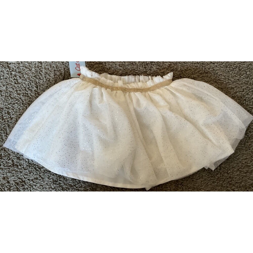 NEW- Cat & Jack Cream With Gold Skirt Size 2T